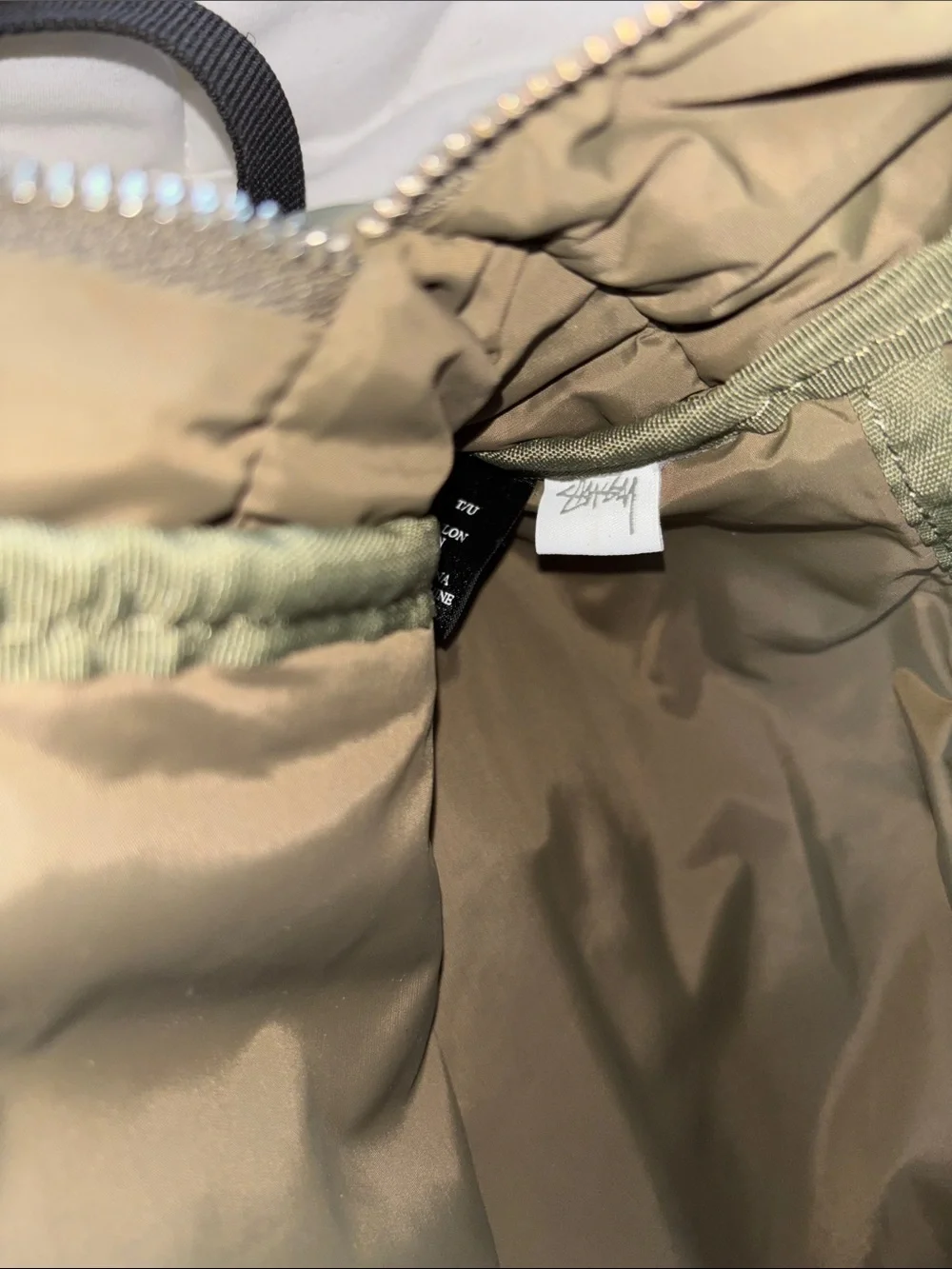 Stussy Olive Green Puffer Backpack